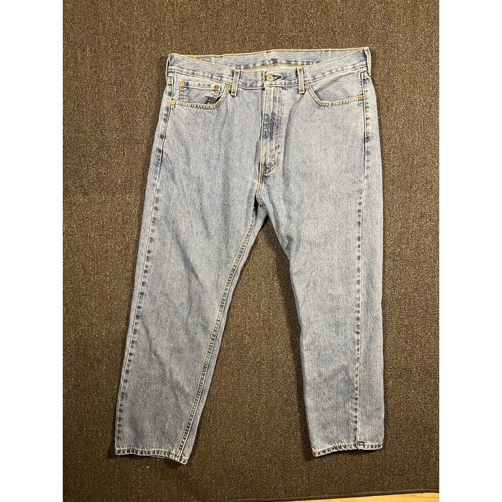 Levis 505 Jeans Mens 38x30 Light Wash Blue Denim Straight Leg Made in Mexico